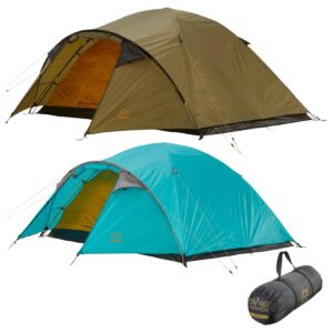GRAND CANYON Iglu Zelt Topeka 4 Personen Kuppel Trekking Camping Leicht Vorraum Farbe: Blue Grass