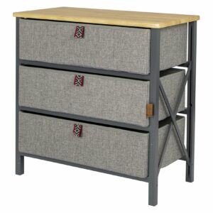 BO-CAMP Camping Falt Schrank Northwood Stoff Kommode Küche Schubladen Holz Tisch