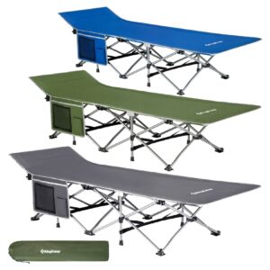 KINGCAMP Feldbett XL Outdoor Camping Liege Klappbett Gäste Bett Stahl 190x67 cm Farbe: Silver/Slate Grey