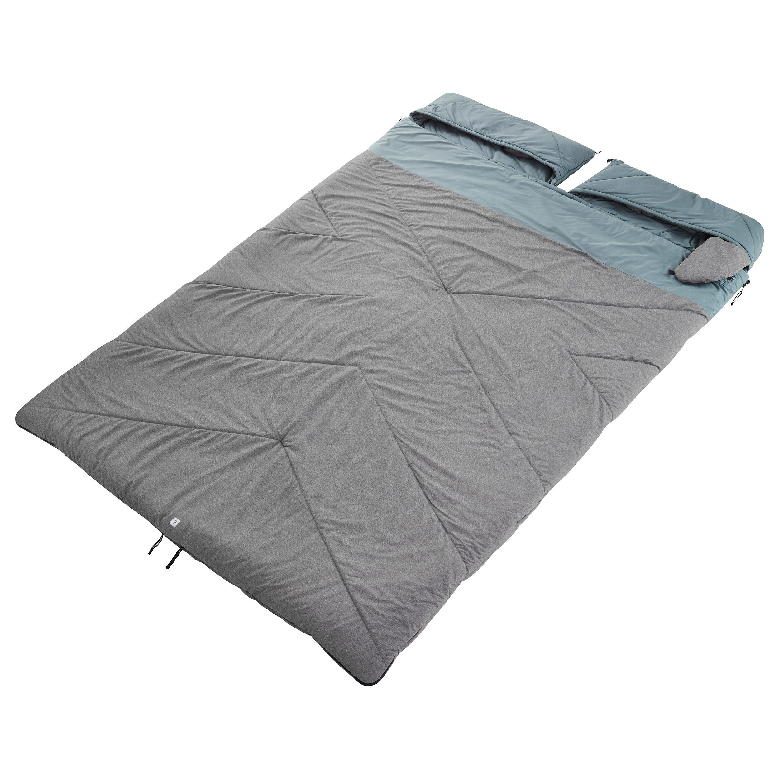 QUECHUA Doppelschlafsack Camping - Arpenaz 0 °C Baumwolle für 2 Personen